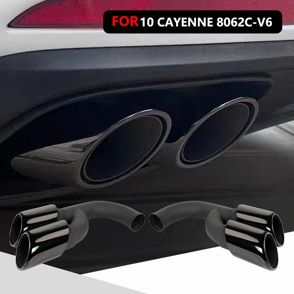 1Pair Rear Exhaust Tip Muffler Long Pipe Tip For 10-14 Porsche Cayenne V6 Engine Foto 1 de 4