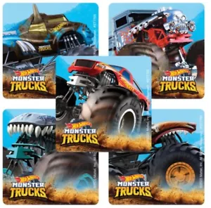 25 Hot Wheels Monster Trucks Aufkleber Party Gefallen Lehrer Versorgung Umschlag Siegel - Bild 1 von 1