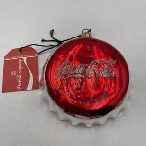 Kurt Adler Polonaise Coca Cola Bottle Cap Shiny Glass Ornament GP633 No Box - Bild 1 von 7