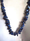 Polished Intense Blue Sodalite Chip Bead Necklace 25" Continuous No Closure