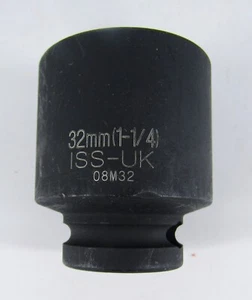 ISS-UK 32 mm (1-1/4") 1/2" Antrieb - Schwerlast 6 Punkt Steckschlüssel - neu unbenutzt - Bild 1 von 4