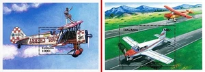 TANZANIA 1998 PLANE x2 S/S MNH ** AVIATION, TRANSPORT - Picture 1 of 1