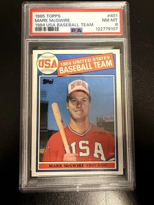 Topps 1985 - Mark McGwire (RC) PSA 8, 1984 equipo de béisbol de Estados Unidos Foto 1 de 2