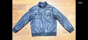 Robert Phillipe Black Leather Jacket, Size 3X - Picture 1 of 14