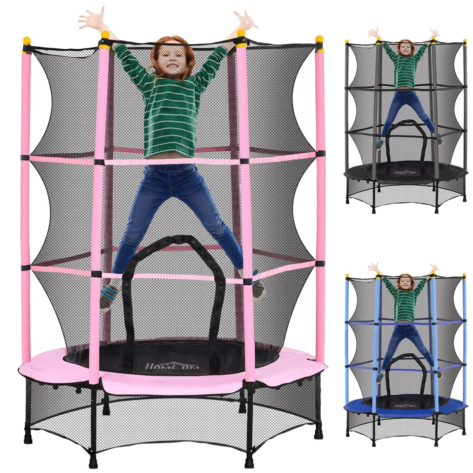 HOMCOM Trampolino Elastico per Bambini 3-10 Anni e Rete di Sicurezza Ø140cm - Immagine 1 di 1