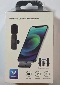 Wireless Lavalier Microphone For  iPhone for Vlogging, YouTube, etc New Sealed - Picture 1 of 4