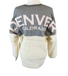 NEW SPIRIT JERSEY Sweatshirt Oversized Damen Größe XS Sherpa Fleece DENVER CO - Bild 1 von 13
