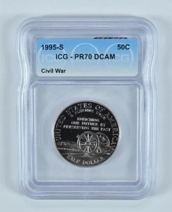 1995-S Civil War Commemorative Half Dollar PR70 DCAM ICG *4082 - Picture 1 of 5