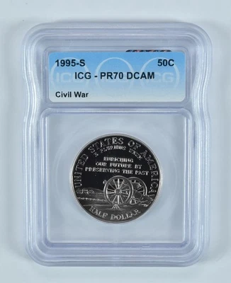 1995-S Civil War Commemorative Half Dollar PR70 DCAM ICG *4082 - Image 1 of 4
