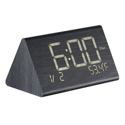 Digital Alarm Clock with Dual Alarm USB Night Light Desktop Clock Black - Image 1 of 4