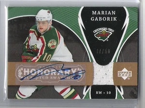 2007-08 UD TRILOGY MARIAN GABORIK HONORARY SCRIPTED SWATCH JERSEY AUTO /50 WILD - Picture 1 of 1