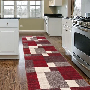 Rugshop Rugs Runners Modern Boxes Design Non-slip Carpet Rugs for Kitchen 2x7 - Picture 1 of 3