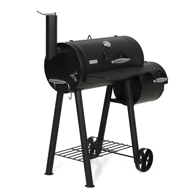 CAPTIVA DESIGNS 49" Steel Portable Backyard Charcoal BBQ Grill and Offset Smoker Combo Backyard