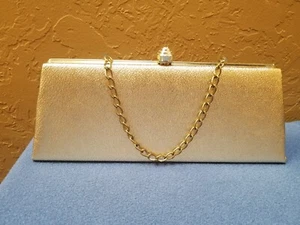 Vintage Gold Lame' Purse with Chain Handle, 1970s - Picture 1 of 6