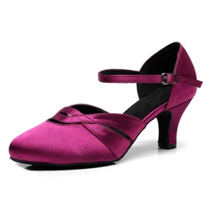 Zapatos de baile latino para mujer damas salón salsa tango zapatos 6/7,5 cm tacón púrpura - Imagen 1 de 14