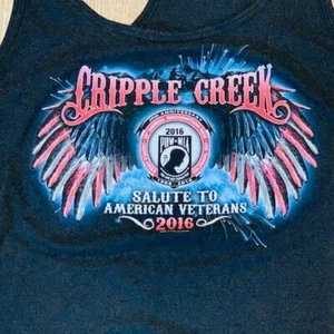 Harley Davidson Motorrad Damen Tank Top Shirt M Veterans Salute Cripple Creek - Bild 1 von 3