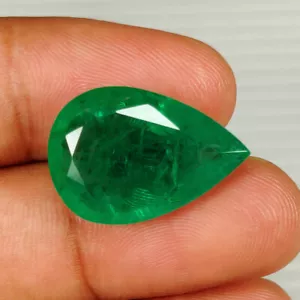 18,52 CT - Forma Pera Smeraldo Naturale Zambia Taglia Grande Enorme Pietra Lucentezza - 63 - Foto 1 di 4
