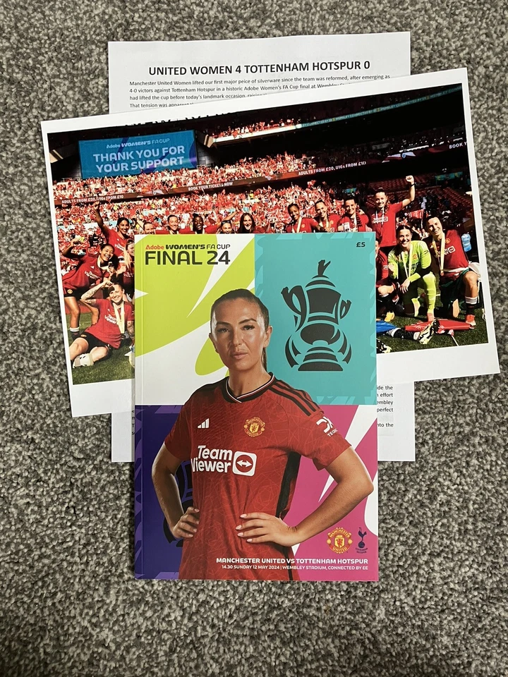 2024 Womens FA Cup Final Programme - Tottenham v Manchester United with extras - Image 1 of 1