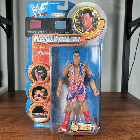 WWF Kurt Angle Figure Wrestlemania XVII 17 NEW Series 9 Real Scan WWE Jakks 2001 Cover