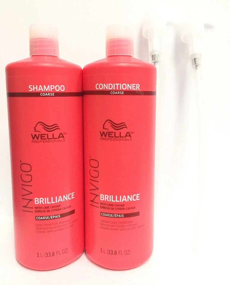 (2 PACK)Wella Invigo Brilliance Shampoo & Conditioner Coarse Duo w/2PUMP, 33.8oz - Image 1 of 1