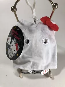 2012 Sanrio Nakajima Hello Kitty Fantasma Disfraz Momia Peluche Llavero Clip RARO - Imagen 1 de 7