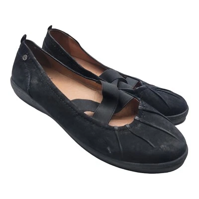 Zapatos planos de ballet NURTURE para mujer talla 7,5 Pax negros gamuza cómodos elásticos Foto 1 de 4
