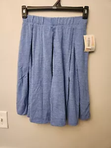 LuLaRoe Madison Gonna a Pieghe XS (0-4) Blu Erica Solida NUOVA ๐ - Foto 1 di 7