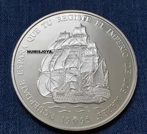Moneda de 25 ECU año 1995 PLATA. Marina Española "Almirantes". Peso 168,75 gr. - Imagen 1 de 3