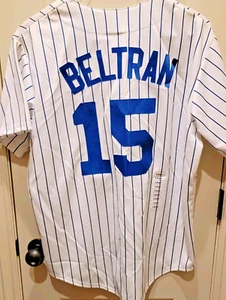 NY METS CARLOS BELTRAN #15 NADELSTREIFEN TRIKOT - MAJESTIC - AUTHENTISCH HERREN GR. L - Bild 1 von 6