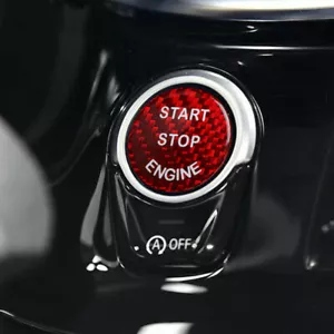 1X Interruptor de botón del motor de arranque y parada de fibra de carbono rojo para BMW 1 3 5 7 F10 F20 F30 - Imagen 1 de 10