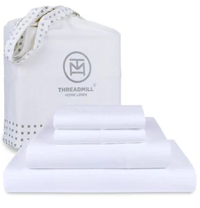 Threadmill Cotton Queen Sheet Set | 100% Cotton Sheets for Queen Size Bed | S... - Picture 1 of 7