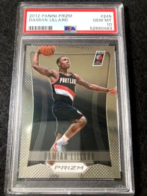 2012 Panini Prizm Damian Lillard RC #245 PSA 10 GEM MT  Blazers Milwaukee Bucks - Image 1 of 4