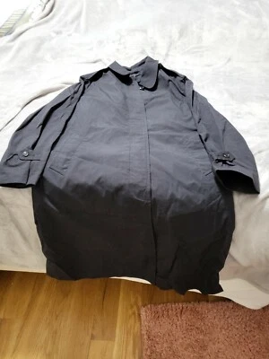 Militar Marina de los Estados Unidos Abrigo Negro Uniforme Largo Impermeable Gabardina Todo Clima 16P Foto 1 de 4