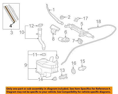 丰田原始设备制造商 07-17 LS460 Wiper 洗衣机组件-雨刮器刀片插入 8521442050 — 第 1/2 张图片
