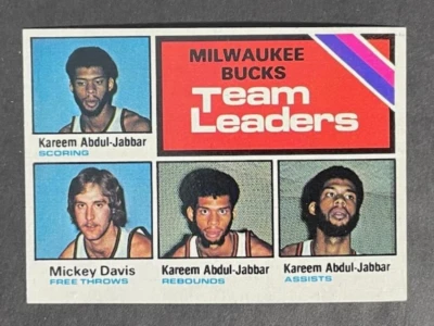 VINTAGE 1975 Topps BASKETBALL MILWAUKEE BUCKS TEAM LEADERS # 126 -▶HOF !!!◀- MT - Image 1 of 2