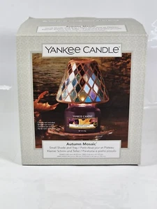 Yankee Candle Shade 80mmx88mm And Tray 30mmx120mm Autumn Mosaic BNIB - Picture 1 of 9