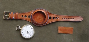 RACING POCKET WATCH WRIST STRAP HAND MADE .CASE 50 mm. - Picture 1 of 7