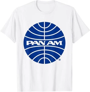 T-shirt Pan Am blu con logo e contorno - Foto 1 di 9