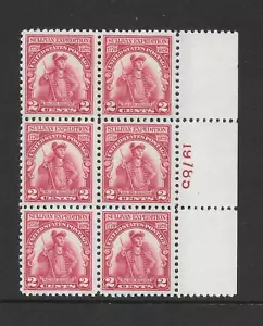 U.S. SCOTT 657 MNH PLATE NUMBER BLOCK/6 - 1929 2c CARMINE ROSE ISSUE - Picture 1 of 2