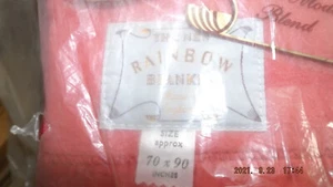 Neu Vintage Regenbogendecke - hellrot 70 x 90 Zoll - Bild 1 von 3