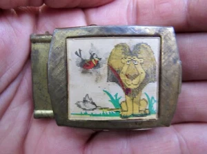 Hebilla de cinturón de colección LEON & PÁJARO ARTE parpadeo lenticular difícil de encontrar latón raro en muy buen estado+ - Imagen 1 de 4
