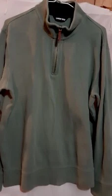 Lands End Mens  Size LT 42 44 Zip Neck  Sage Green Lng Slvs Pullover Shirt - Image 1 of 4