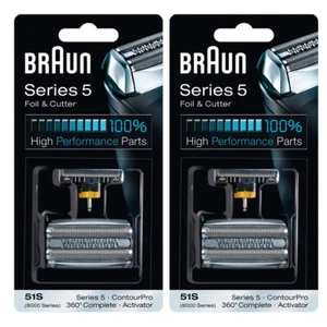 Serie 5 51S Afeitadora Eléctrica Cuchillas de Lámina de Repuesto Adecuado para Braun Paquete de 2 - Imagen 1 de 12