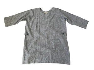 Lj Struthers Dress Grey Linen Made In Hobart  The Maker Tunic Shift Pockets L OS - Picture 1 of 8