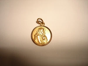 Vintage schöne Halskette mit Anhänger 18 Karat massiv Gelbgold St. Maria und Kind - Bild 1 von 6