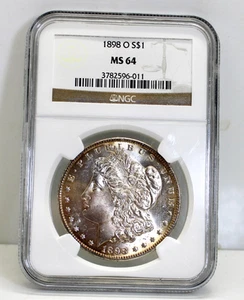 1898 O Morgan Silver Dollar - NGC Certified MS64, New Orleans - Picture 1 of 2
