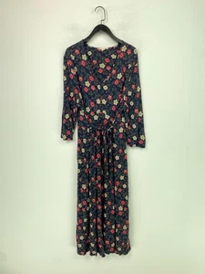 Seasalt Cornwall Multi Floral Jersey Dress Midi Length Sleeveless  V-Neck UK 20 - Picture 1 of 15