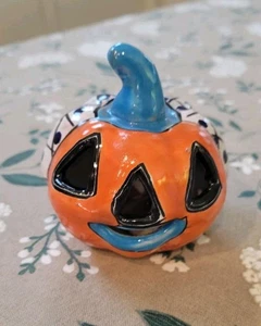 Talavera Keramik Kürbis Jack O Laterne Halloween mexikanische Volkskunst süß - Bild 1 von 6