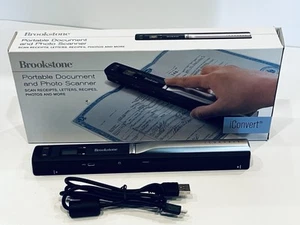 Brookstone iConvert Portable Document Photo Scanner | Scan Directly+Free SD Card - Picture 1 of 9