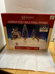 LEMAX Estanque de Patinaje Animado Pueblo de Navidad Accesorio 1995 con Caja - Imagen 1 de 4